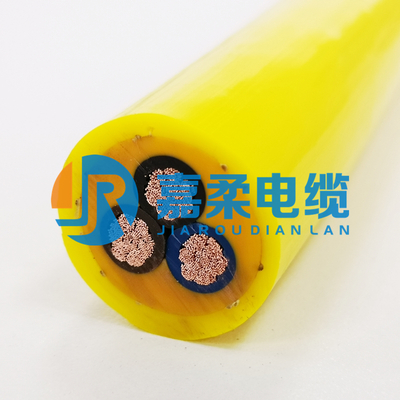 黄色PUR聚氨酯挖机电缆,拖拽电缆